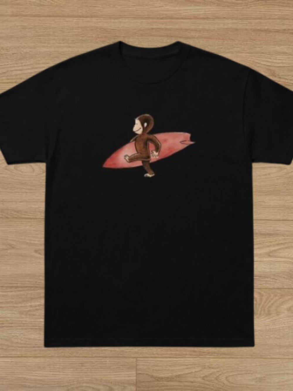 Curious George surfing graphic T shirt
